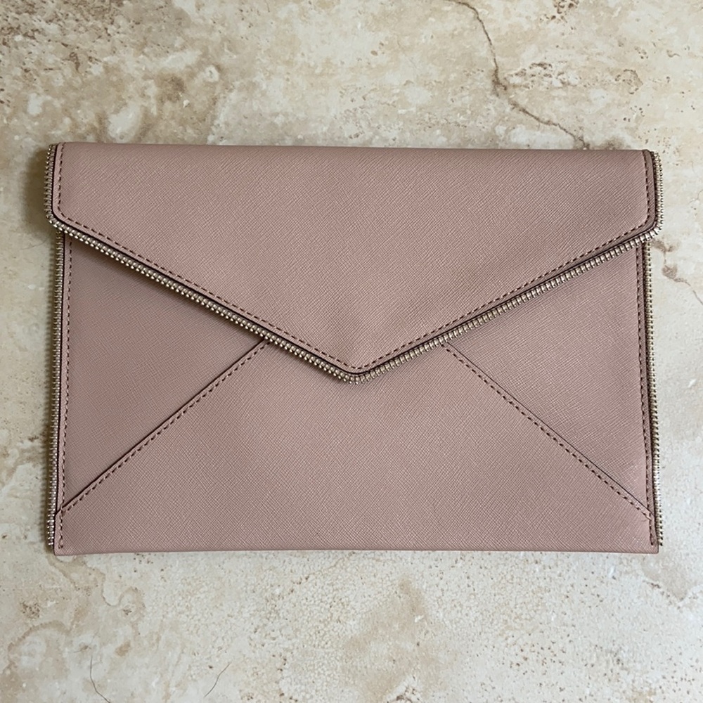 NWT - Rebecca Minkoff Leo Clutch Latte